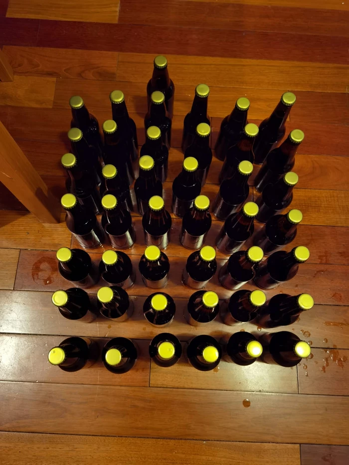 filled beer bottles