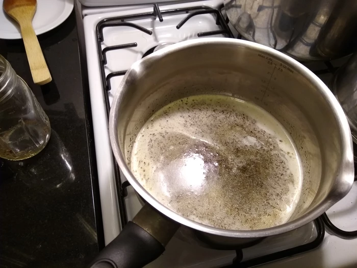 butter with cannabis after stirring