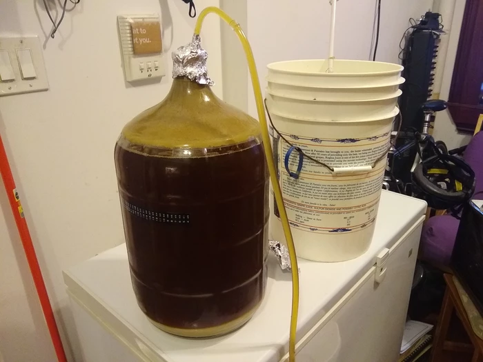 siphoning setup — the beer